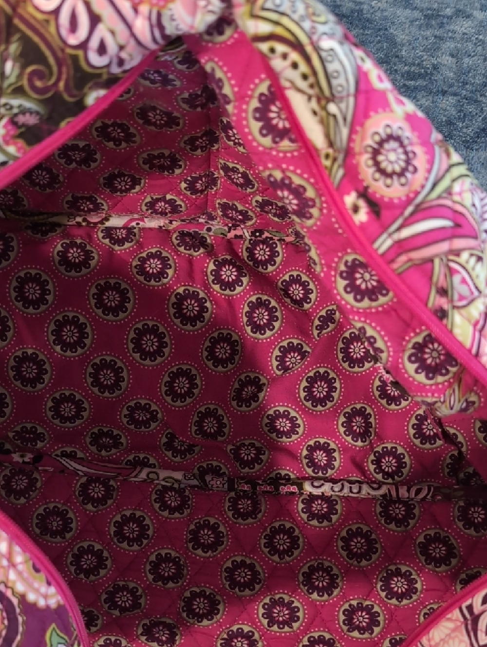 Vera Bradley Very Berry Paisley Pink Quilted Duffel Bag - Picture 13 of 13